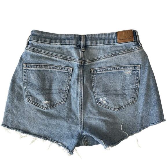 American Eagle Curvy Mom Jean Short Women's 8 Blue Denim Western Festival‎ - Picture 2 of 7
